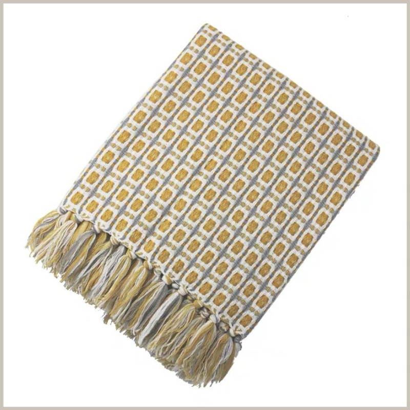 Gold &amp; Gray Knitted Throw | itsabode.com