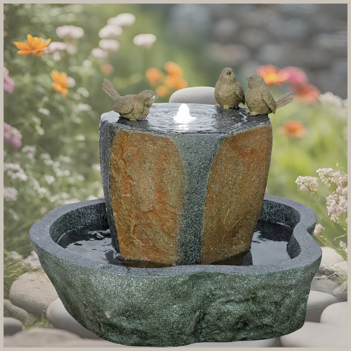 Stone Bird Bath and Fountain | itsabode Homewares